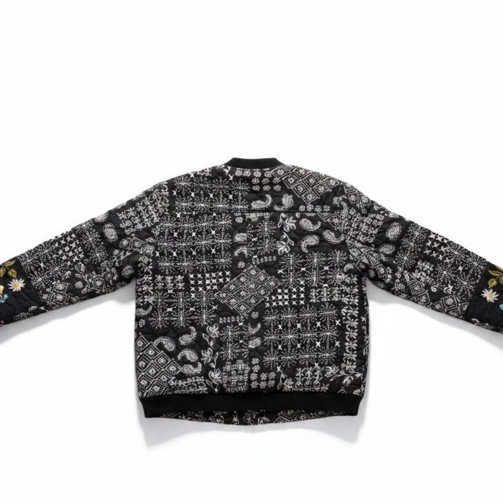 Johnny Was Workshop Quilted Patchwork Bomber Jack… - image 3